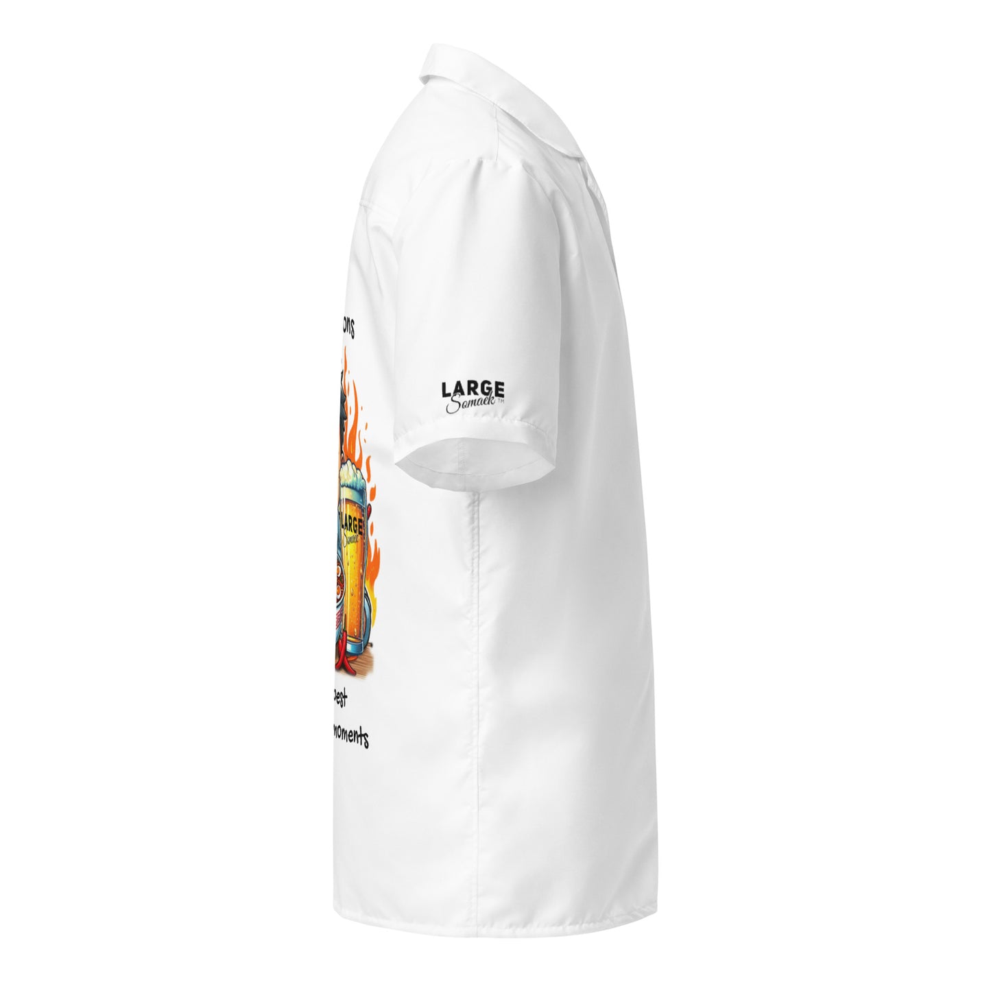 Poor Decisions are the Best Time for Large Somaek - White Button Panel Shirt