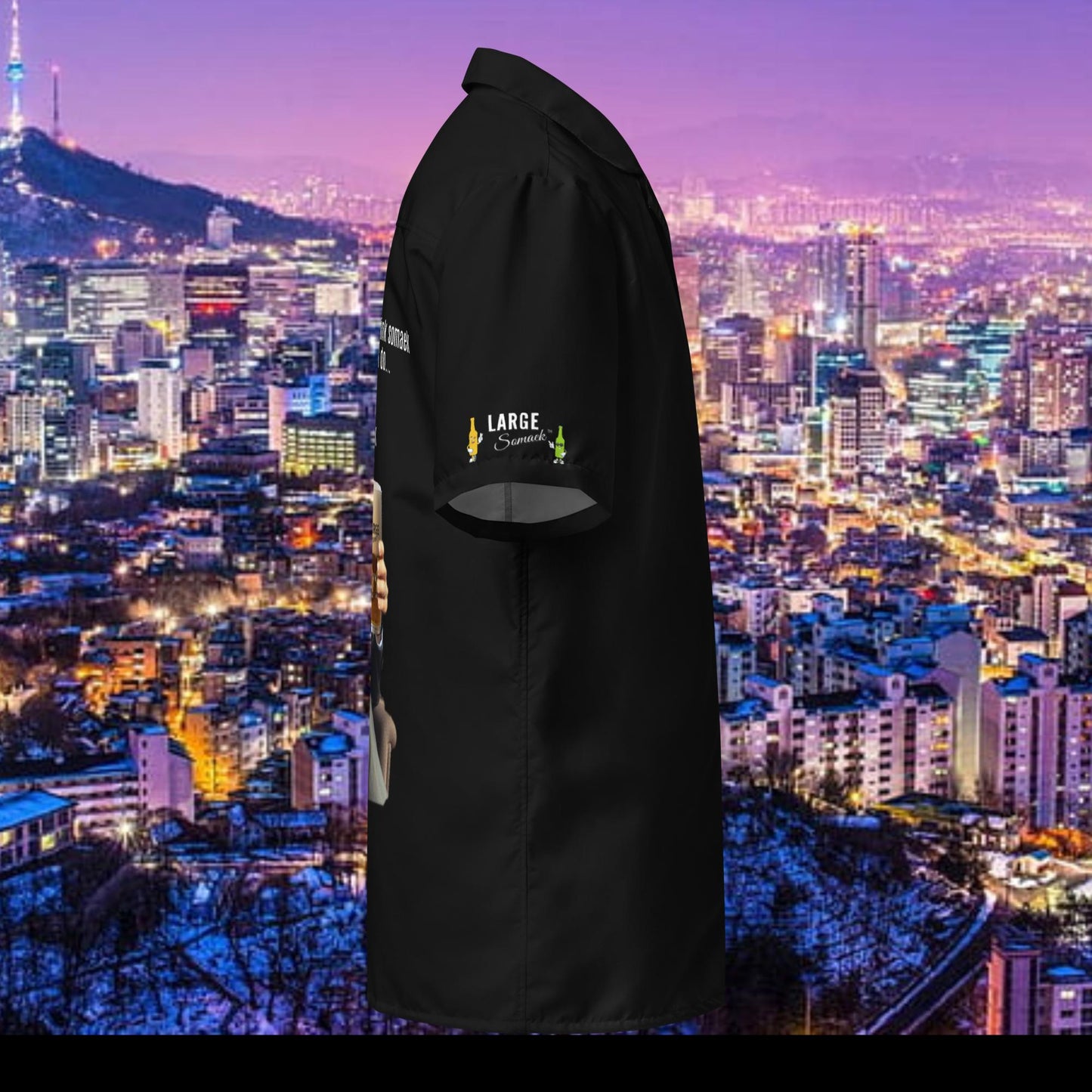 I don't always drink somaek, but when I do I drink a large somaek - black button shirt