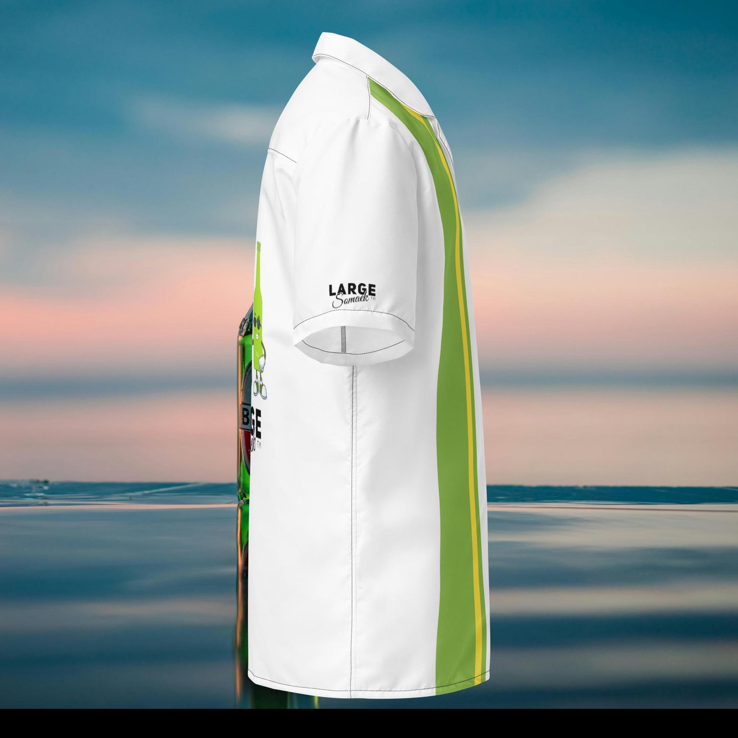 Large Somaek panel white button shirt