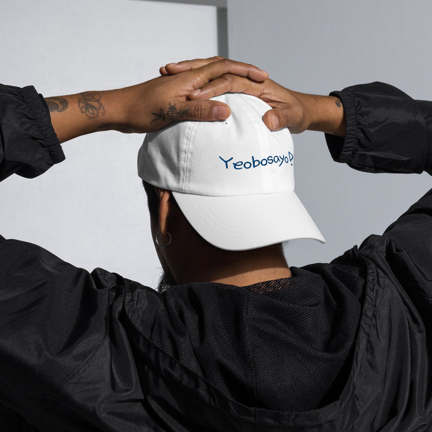 Yeobosayo! "hello!" embroidered baseball hat