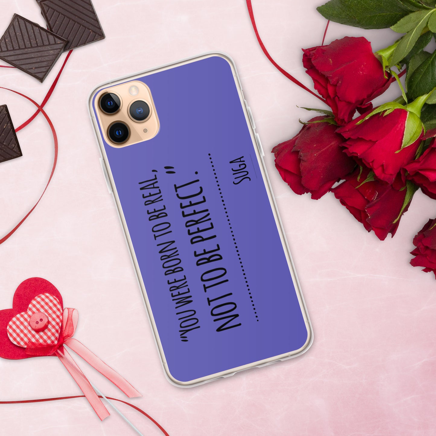 Suga Quote "You Were Born To Be Real, Not Perfect" Case for iPhone®