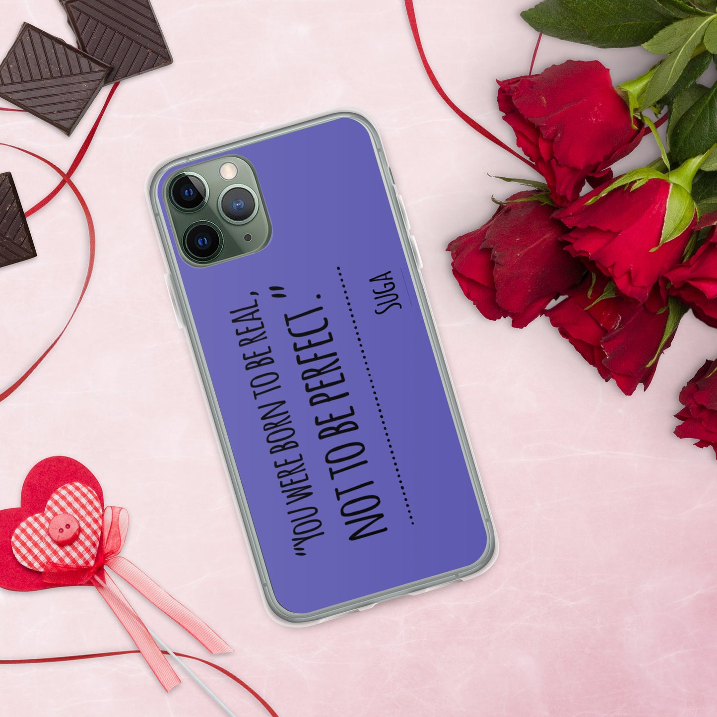 Suga Quote "You Were Born To Be Real, Not Perfect" Case for iPhone®