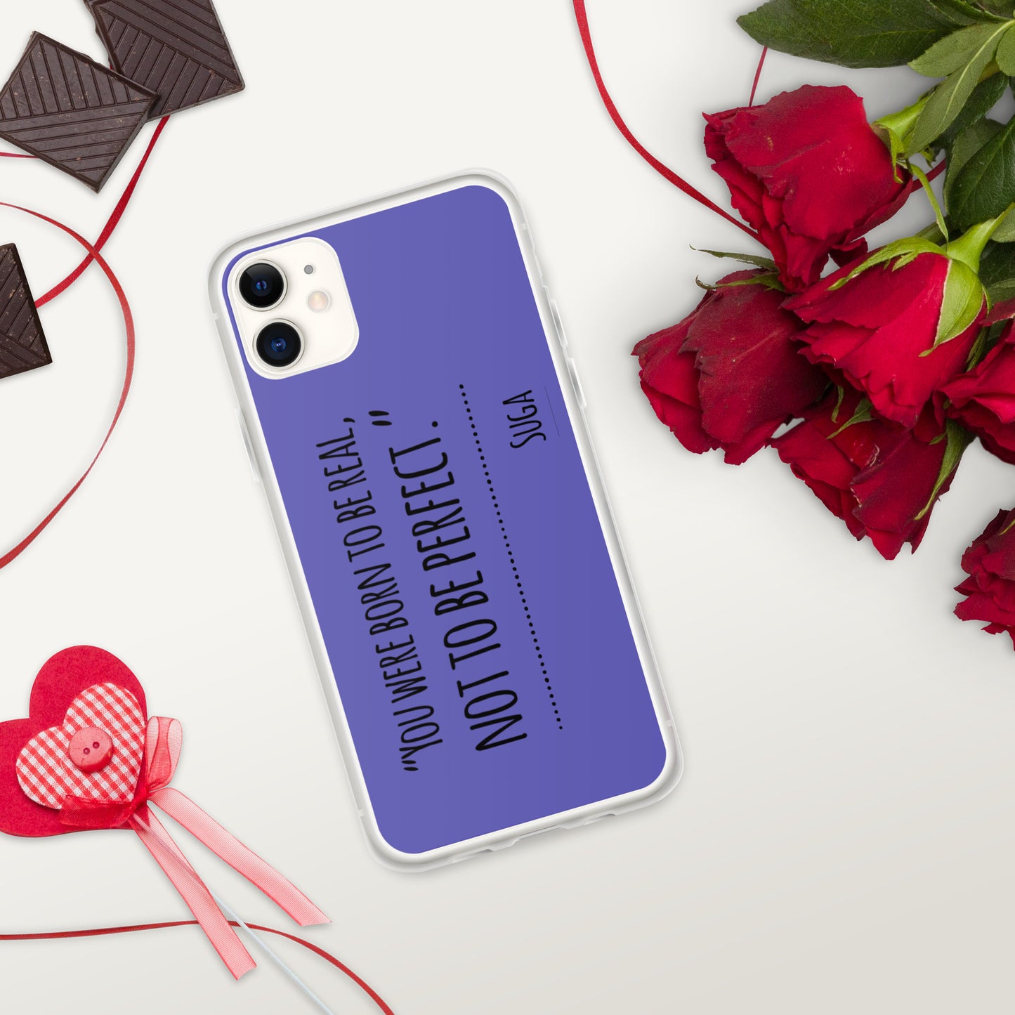 Suga Quote "You Were Born To Be Real, Not Perfect" Case for iPhone®