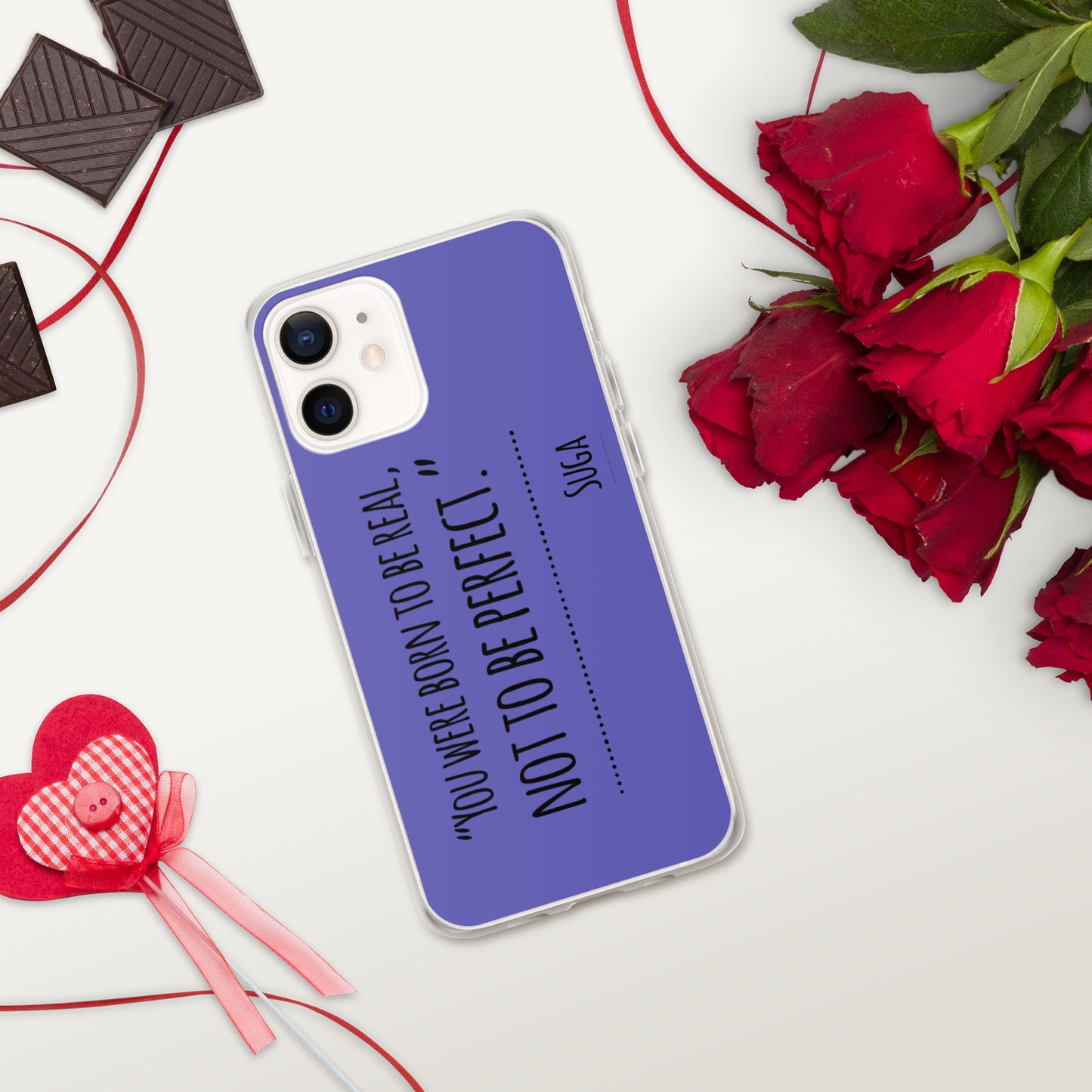 Suga Quote "You Were Born To Be Real, Not Perfect" Case for iPhone®
