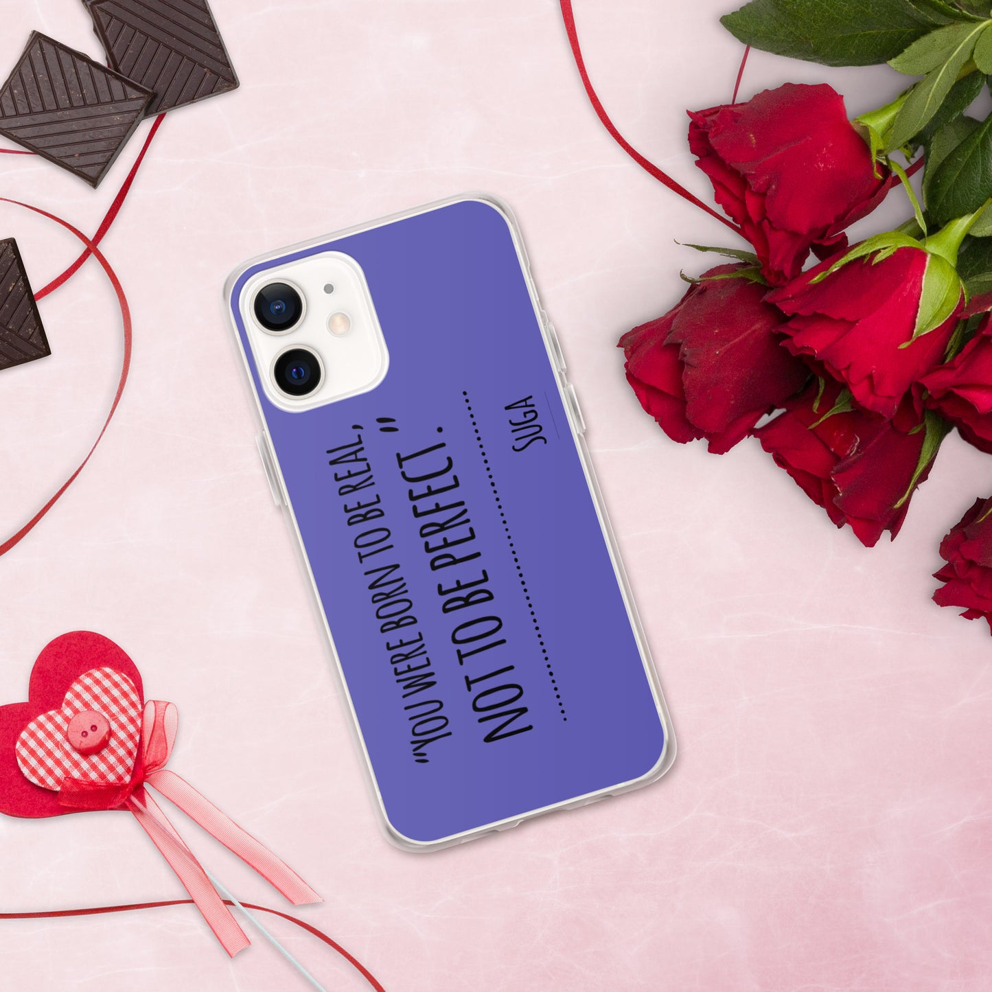 Suga Quote "You Were Born To Be Real, Not Perfect" Case for iPhone®