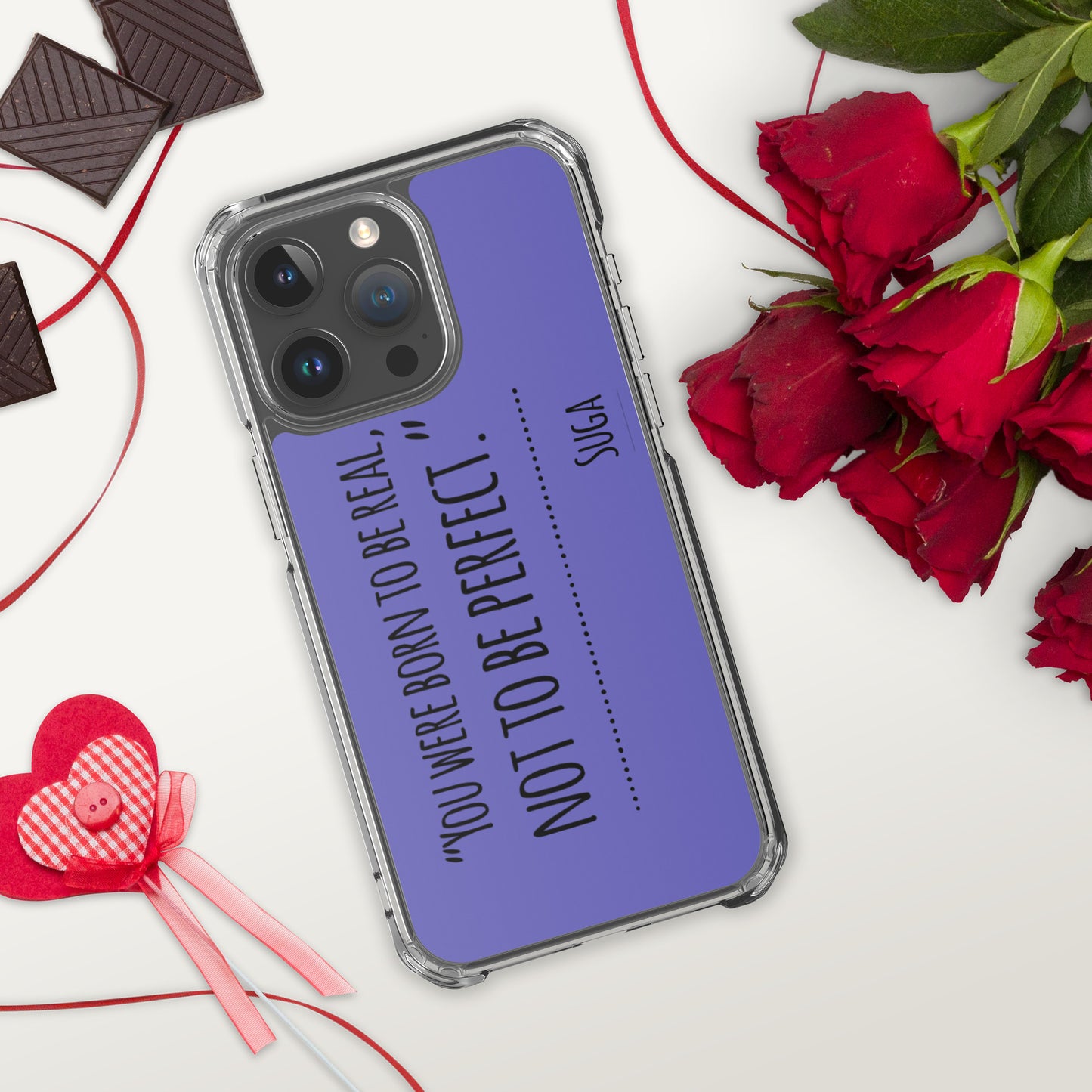 Suga Quote "You Were Born To Be Real, Not Perfect" Case for iPhone®