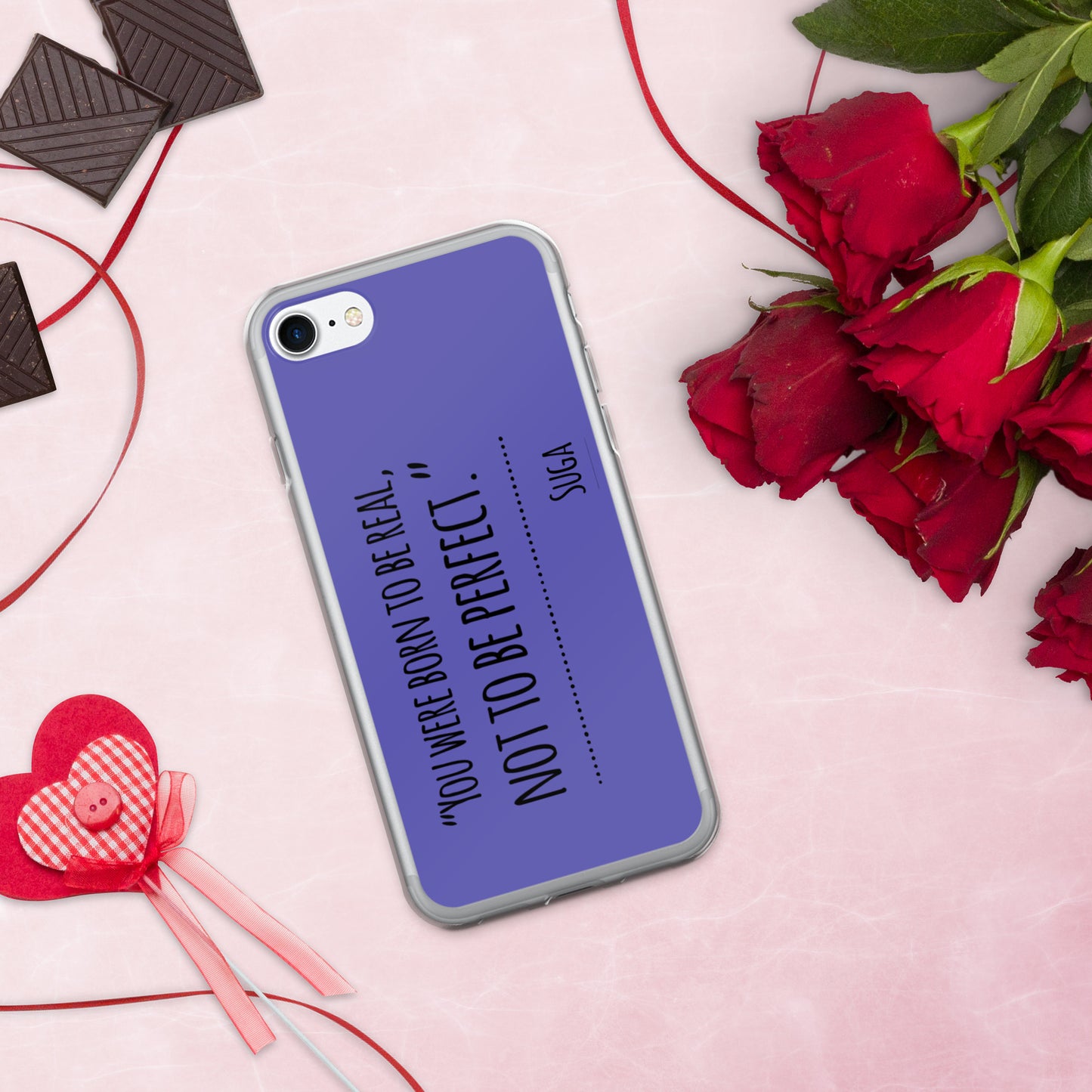 Suga Quote "You Were Born To Be Real, Not Perfect" Case for iPhone®