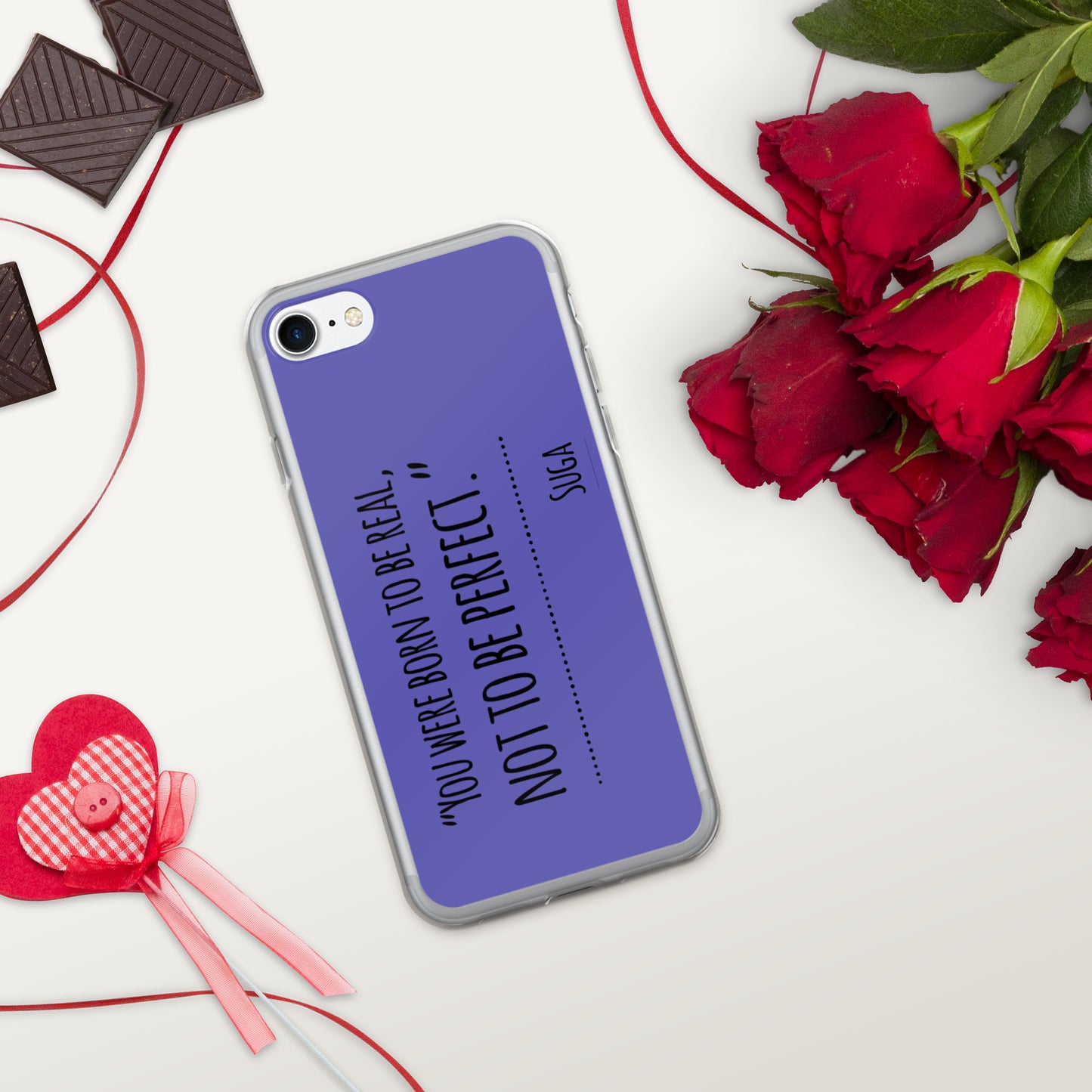 Suga Quote "You Were Born To Be Real, Not Perfect" Case for iPhone®