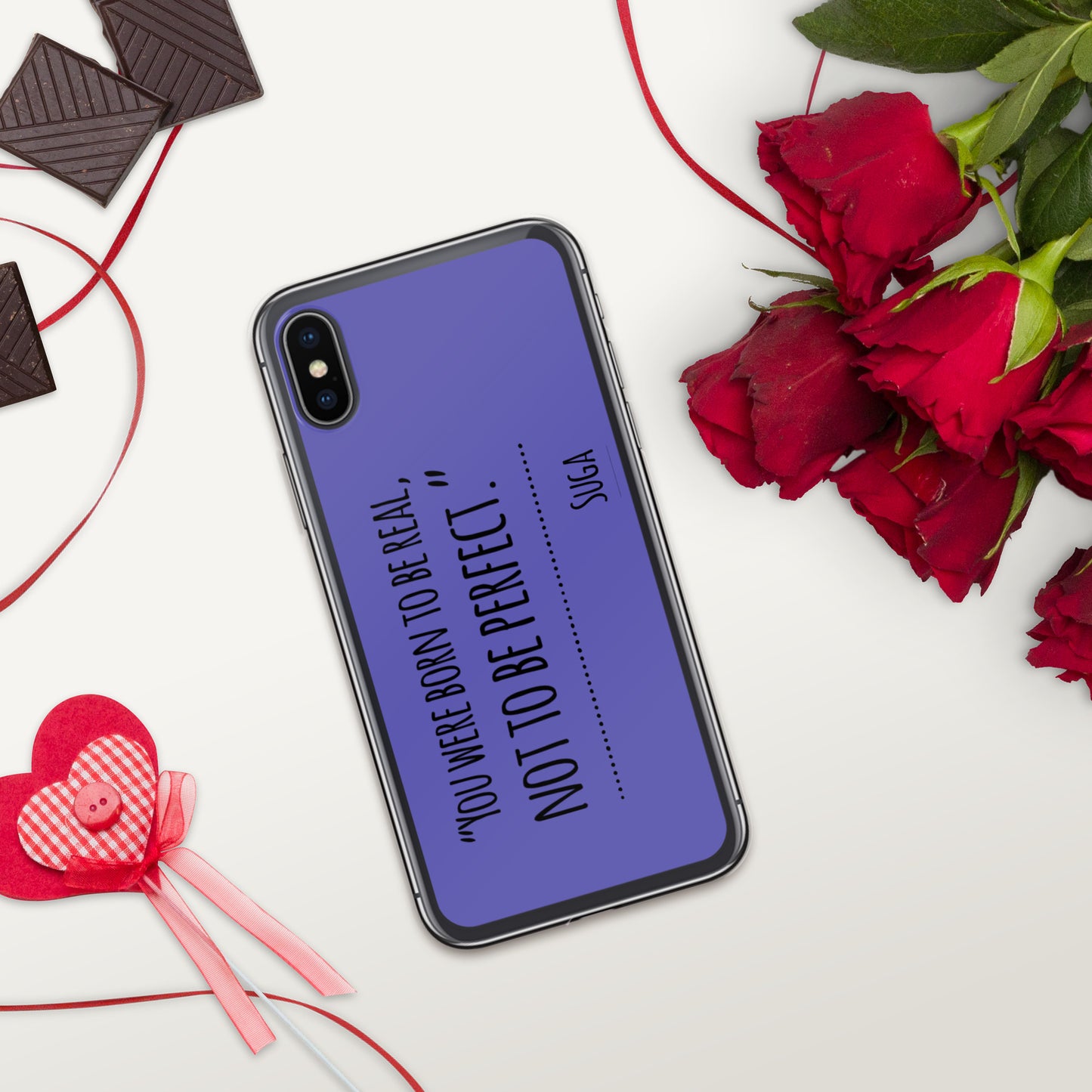 Suga Quote "You Were Born To Be Real, Not Perfect" Case for iPhone®