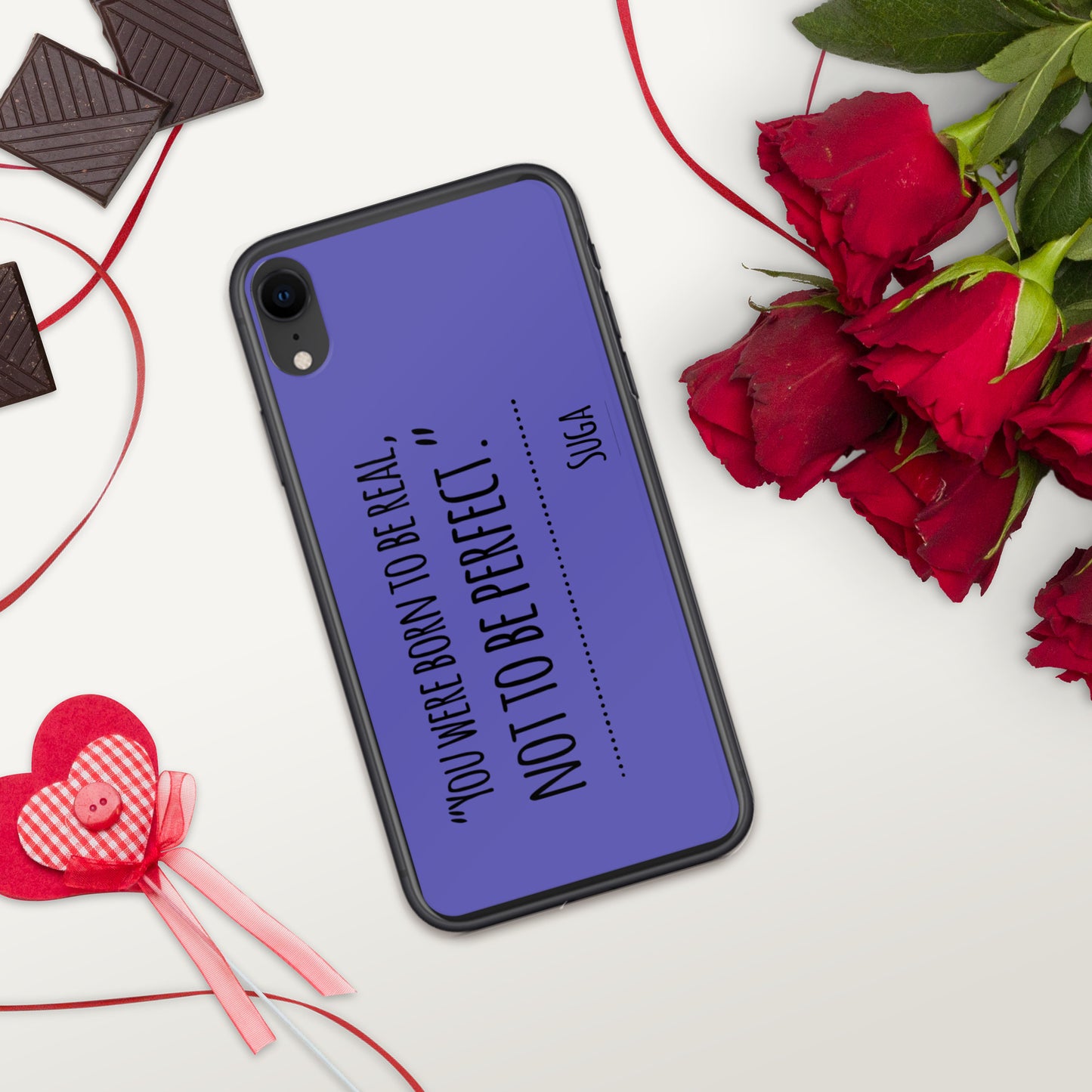 Suga Quote "You Were Born To Be Real, Not Perfect" Case for iPhone®
