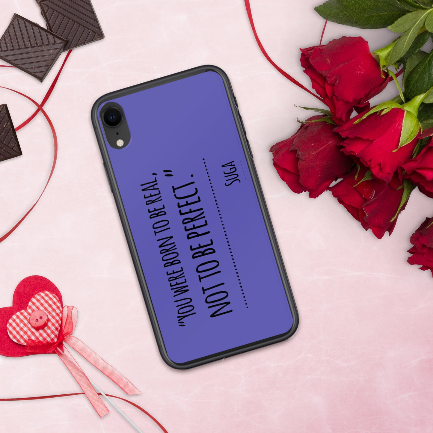 Suga Quote "You Were Born To Be Real, Not Perfect" Case for iPhone®