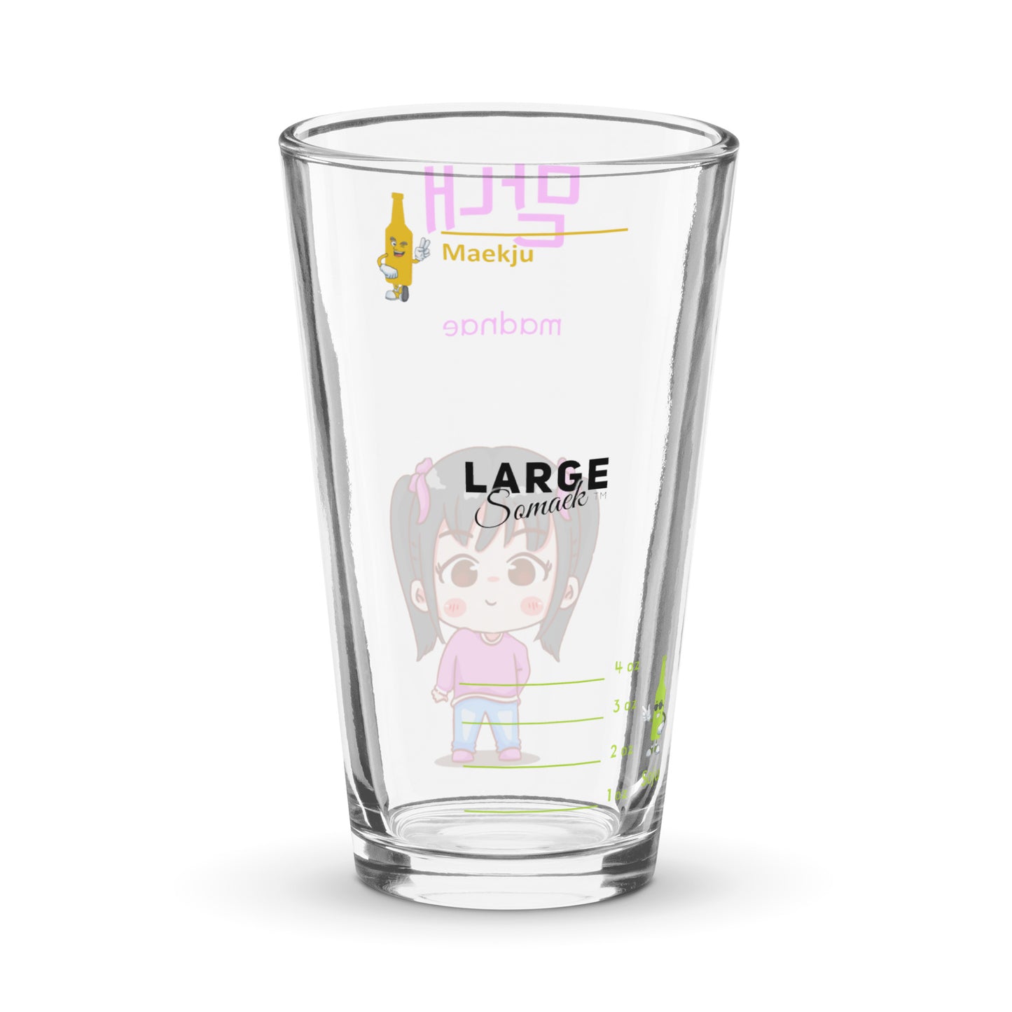 Madnae Pink somaek glass