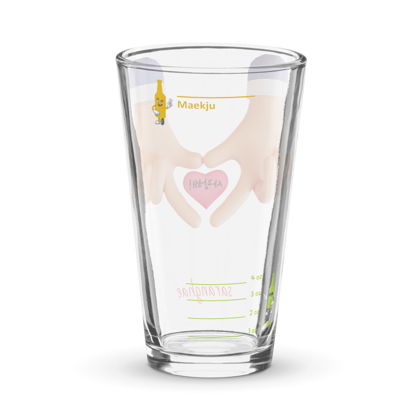 Saranghae Upside Down Finger Heart  somaek glass