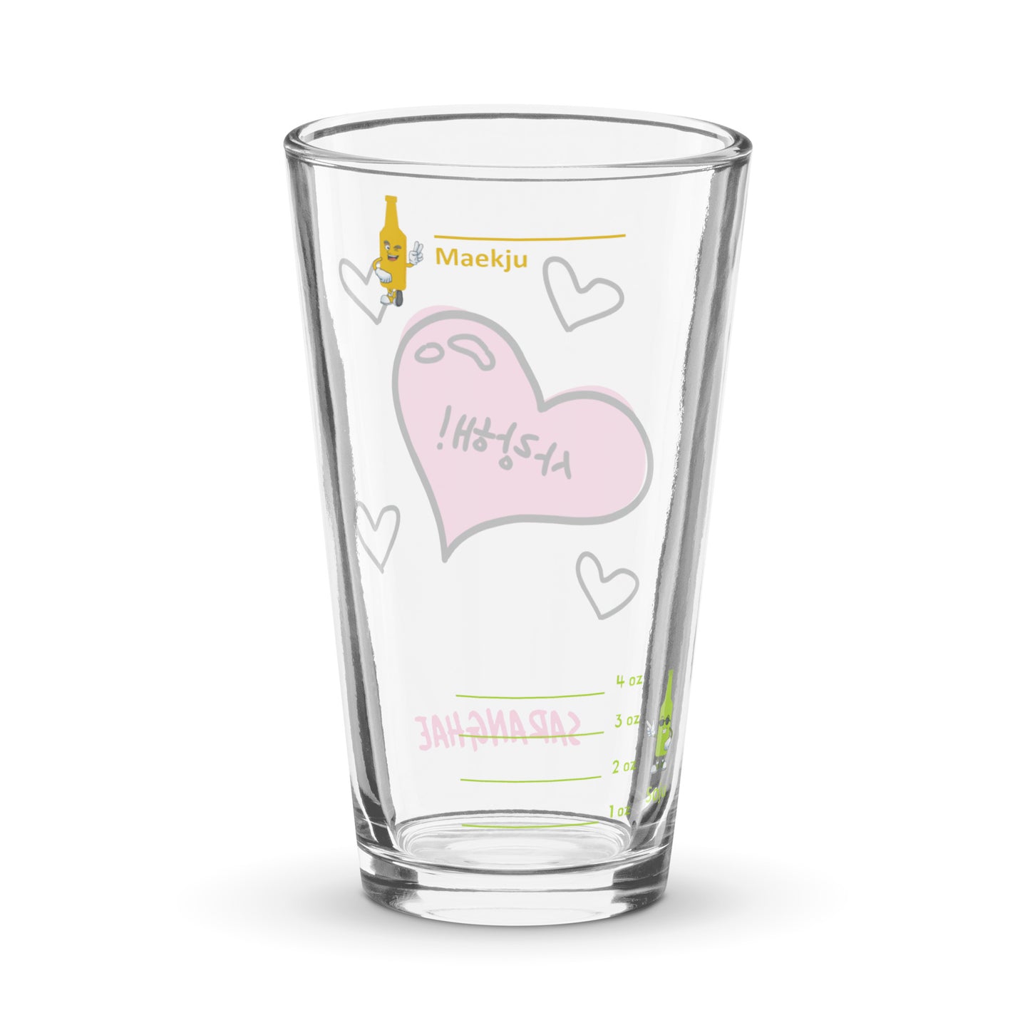 Saranghae - Pink Heart somaek glass