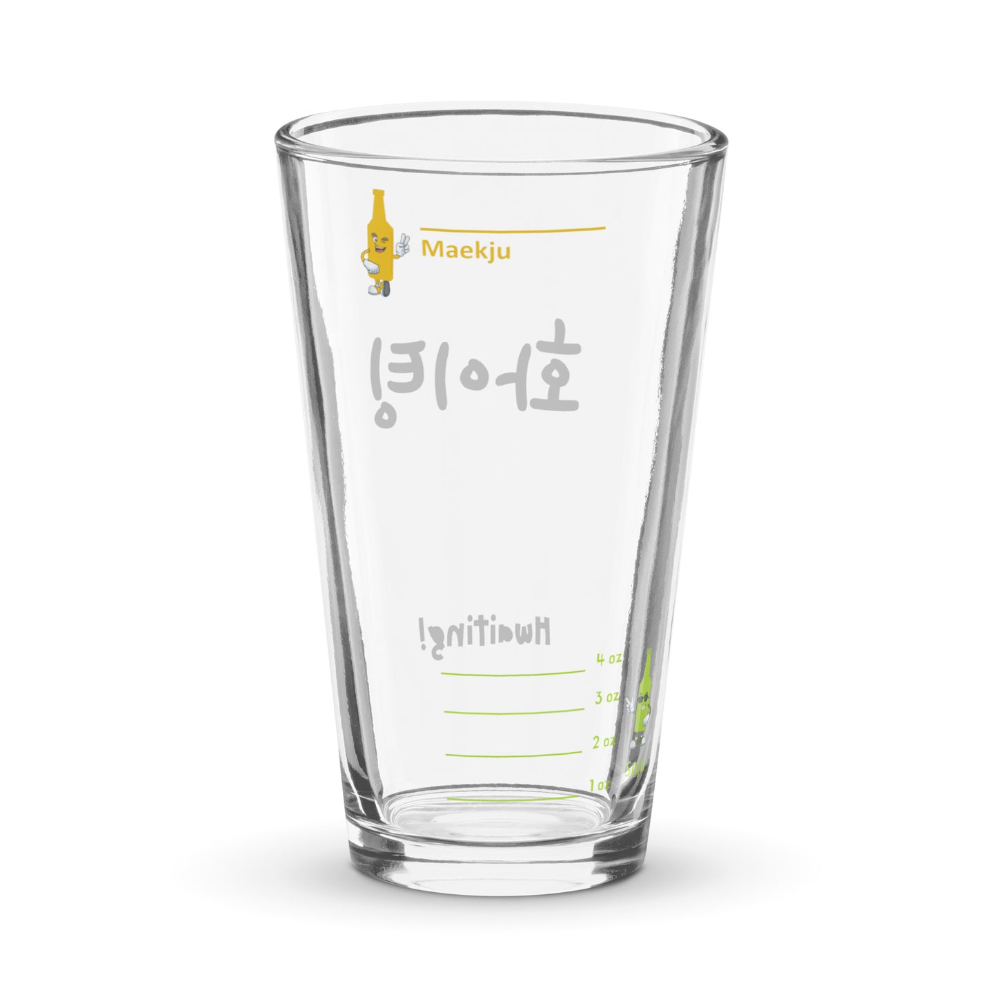 Hwaiting - hangul text somaek glass