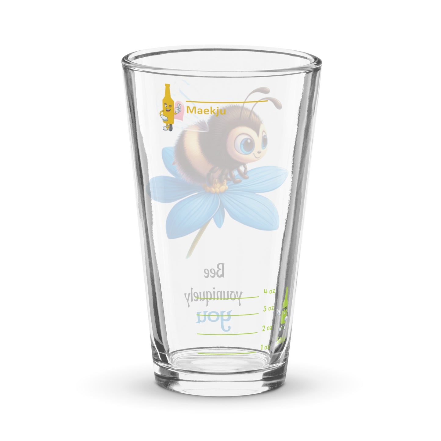 Be Youniquely You - Bee on Blue Flower somaek glass