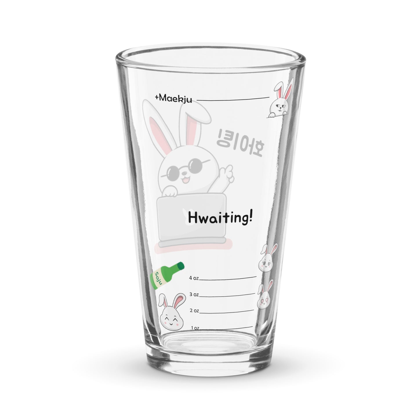 Working Bunny Hwaiting - Good Luck somaek glass