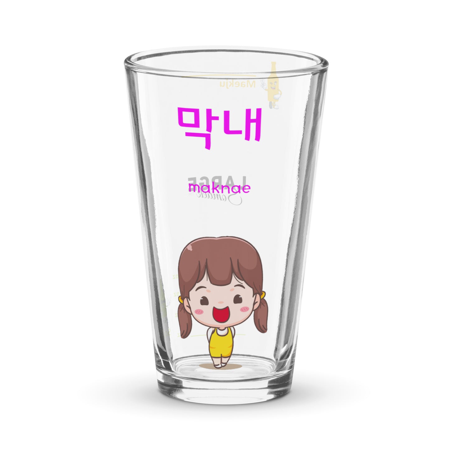 Maknae Pink somaek glass