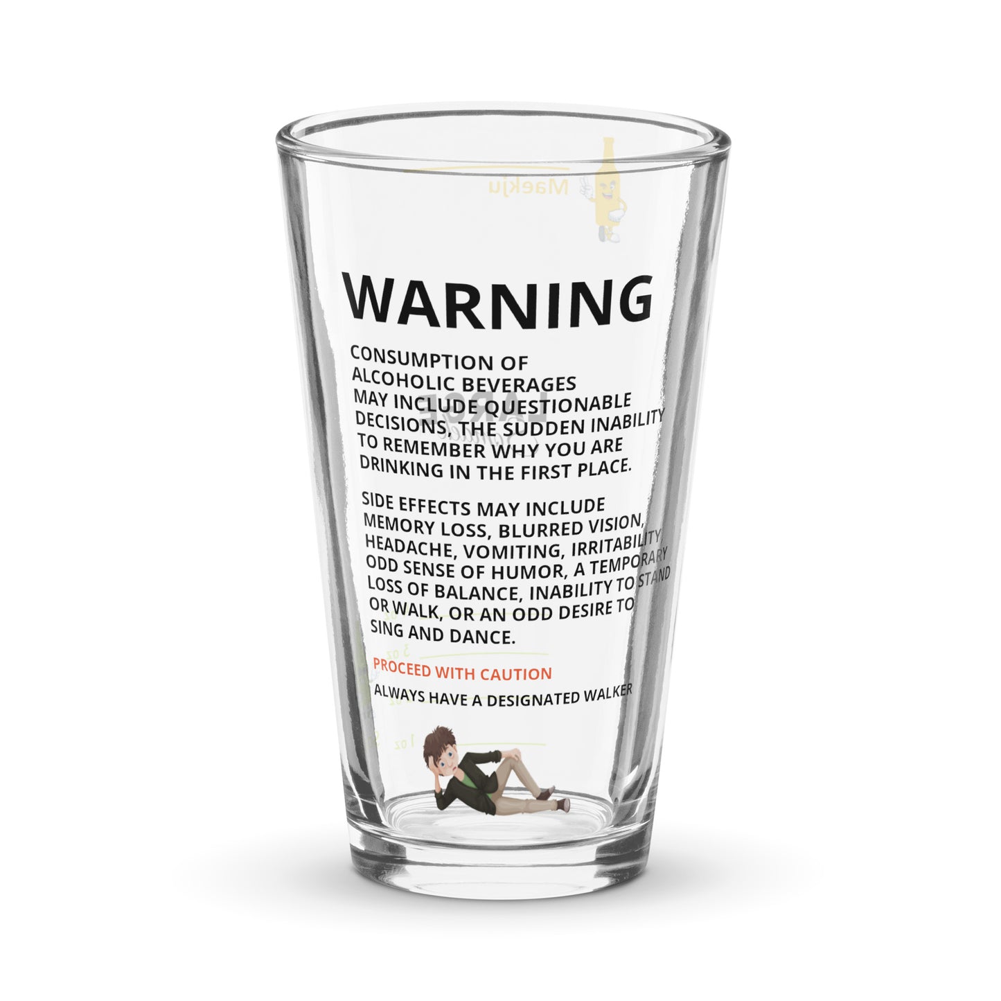WARNING Drinking May Cause.... somaek glass