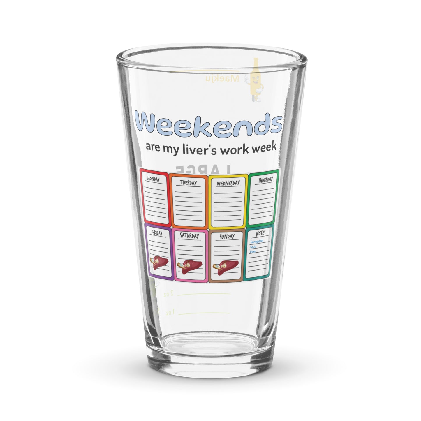 Weekends are my liver's work week somaek glass