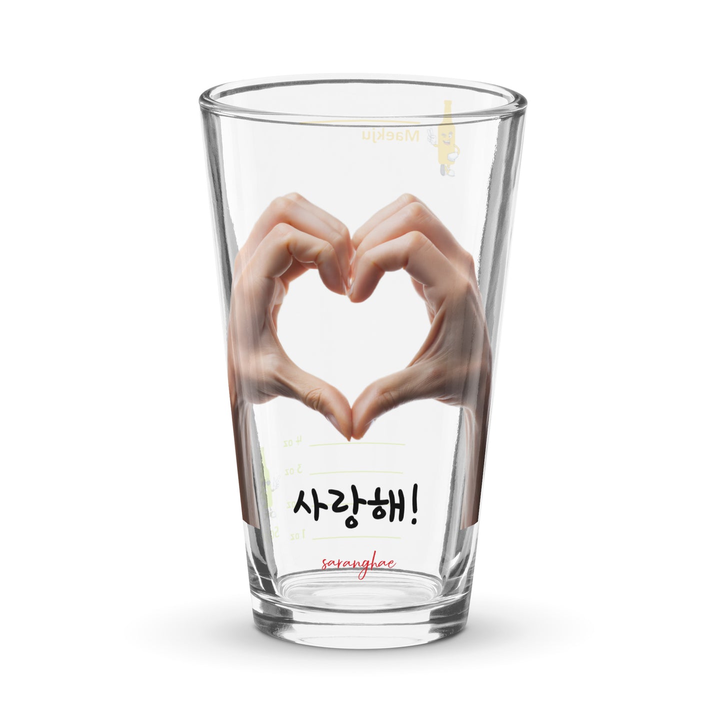 Saranghae Finger Heart somaek glass
