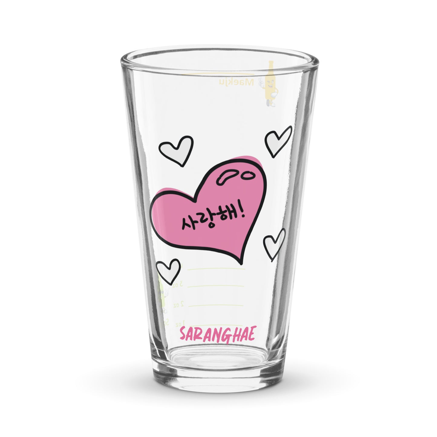 Saranghae - Pink Heart somaek glass