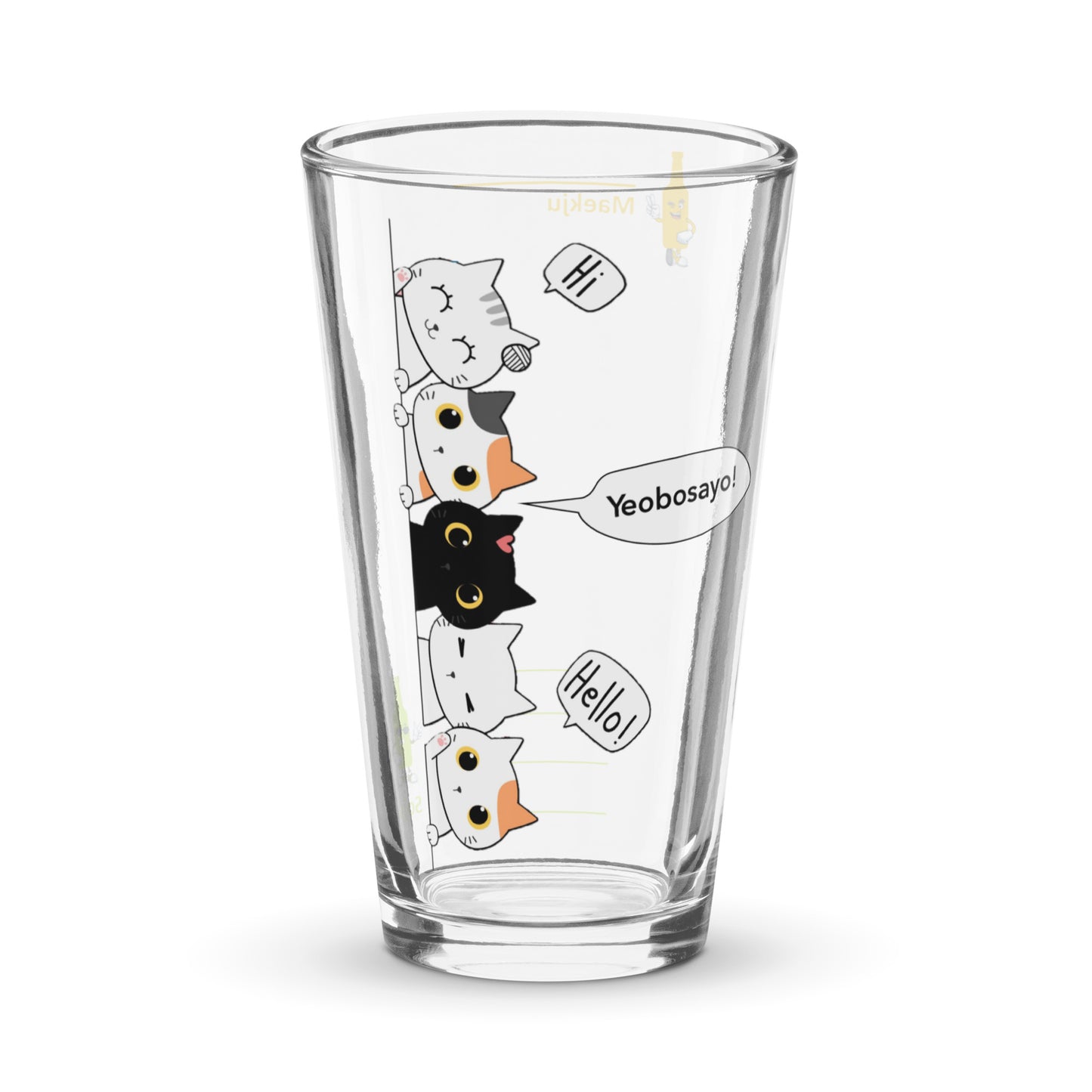 Yeobosayo! Cute Cats somaek glass