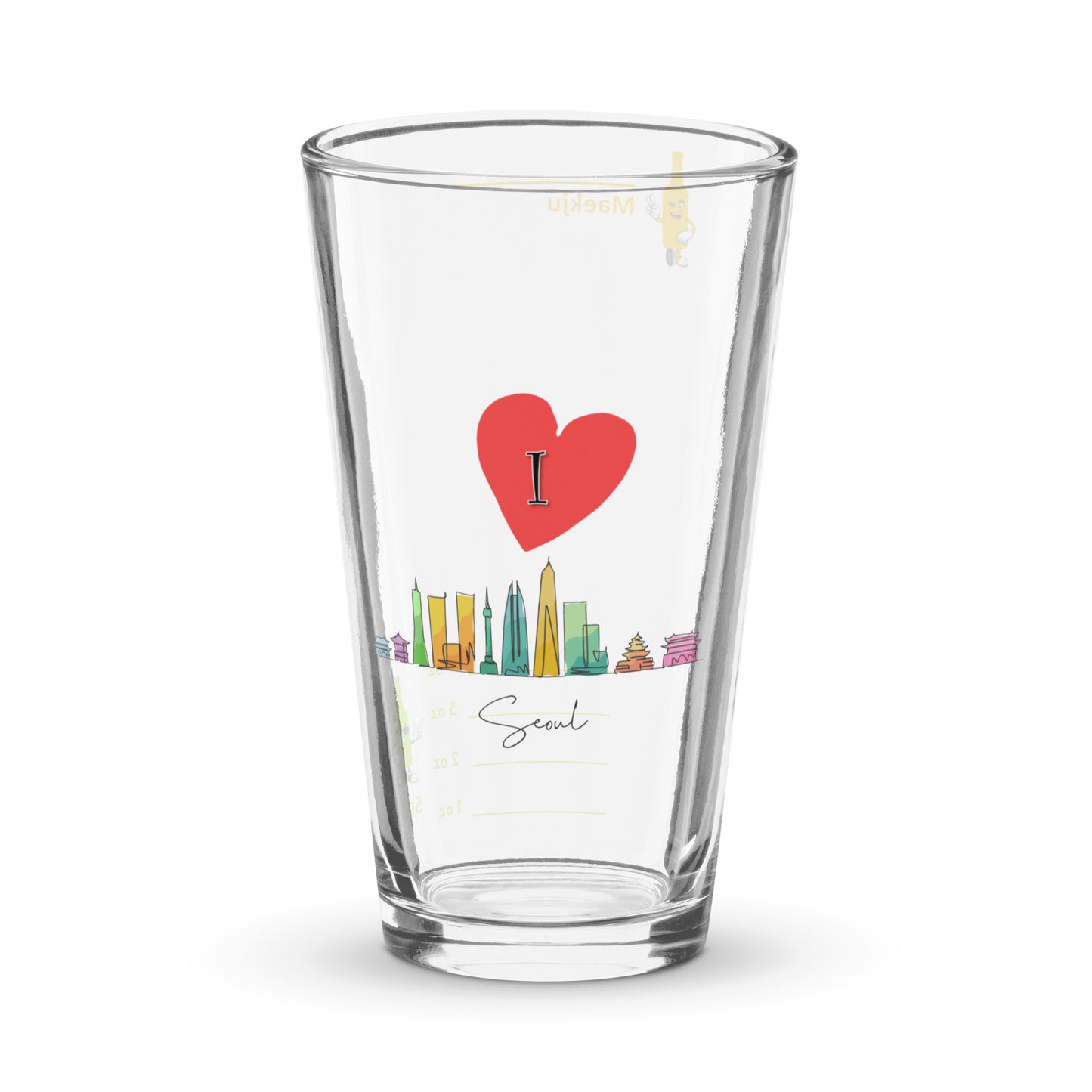 I Love Seoul (watercolor cityscape) somaek glass