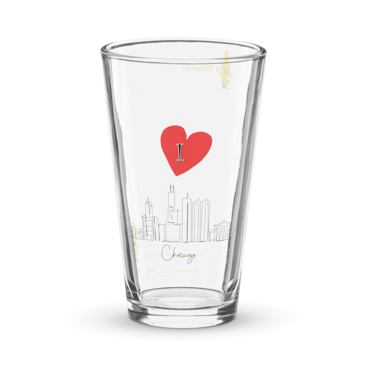 I Love Chicago (sketch cityscape) somaek glass