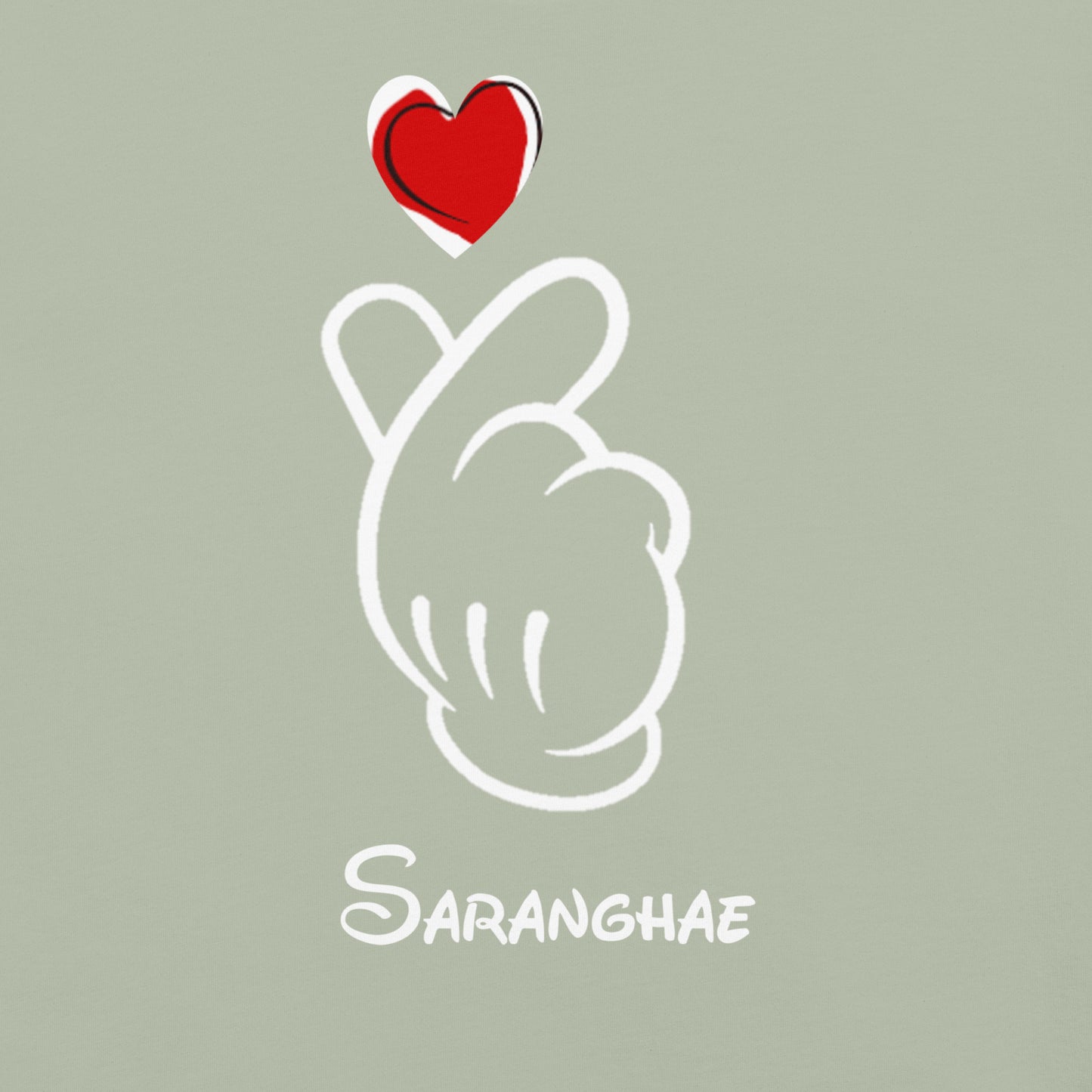 Saranghae Mickey Finger Heart T-shirt (small to 4XL)