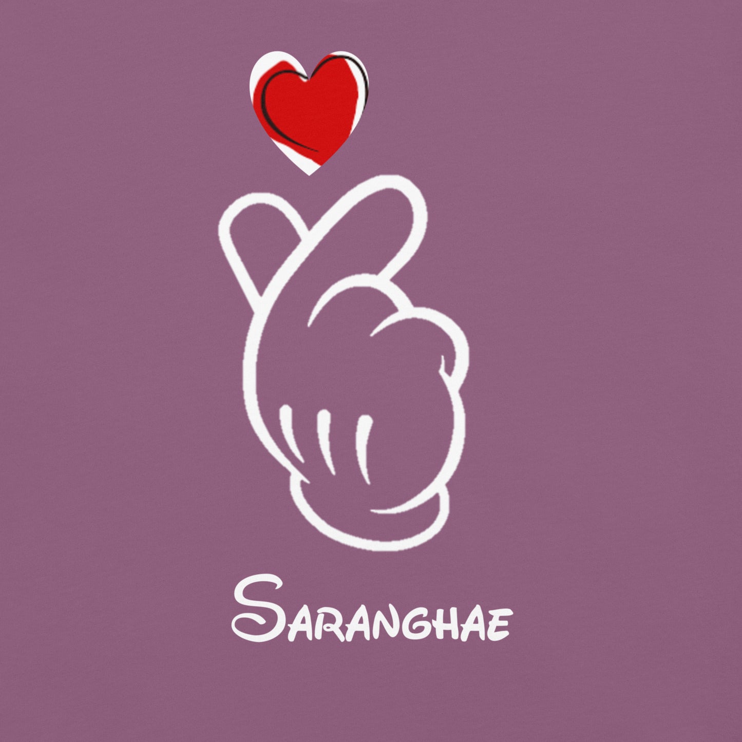 Saranghae Mickey Finger Heart T-shirt (small to 4XL)