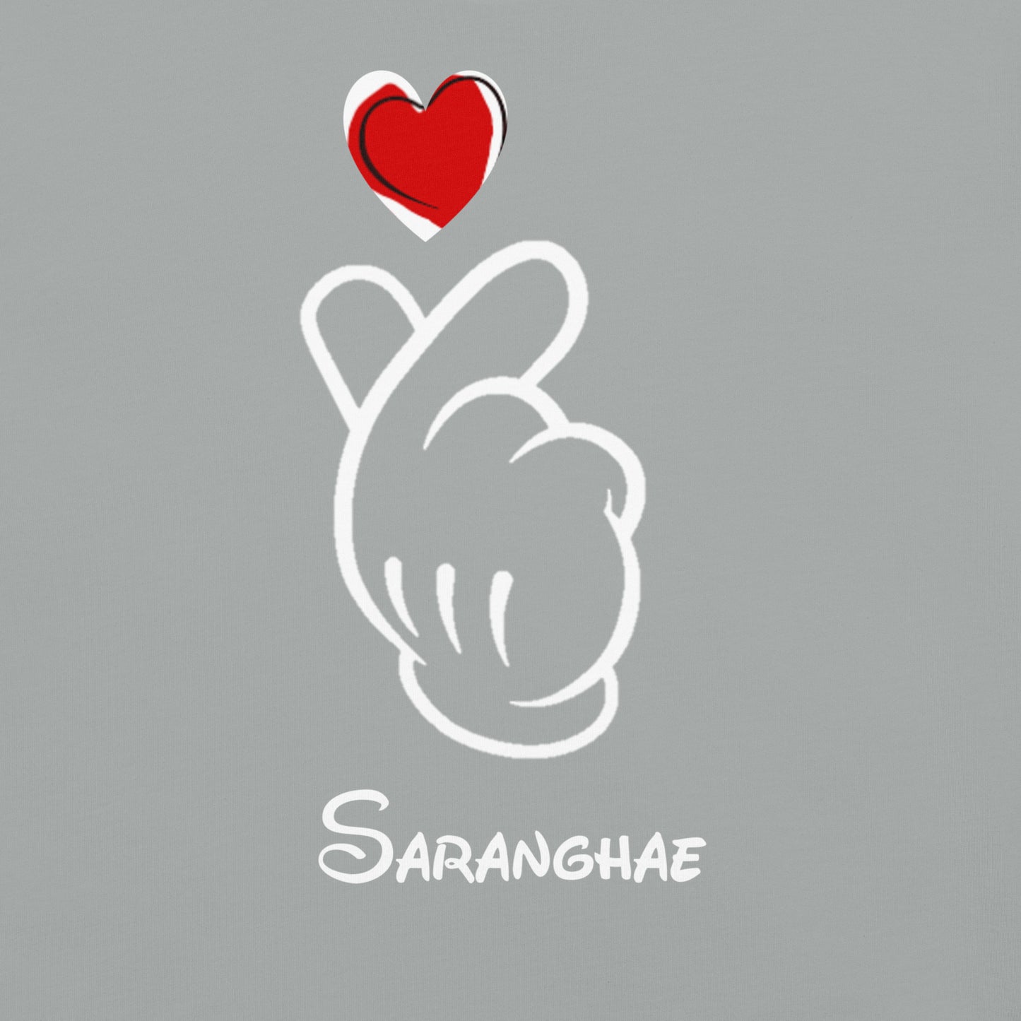 Saranghae Mickey Finger Heart T-shirt (small to 4XL)