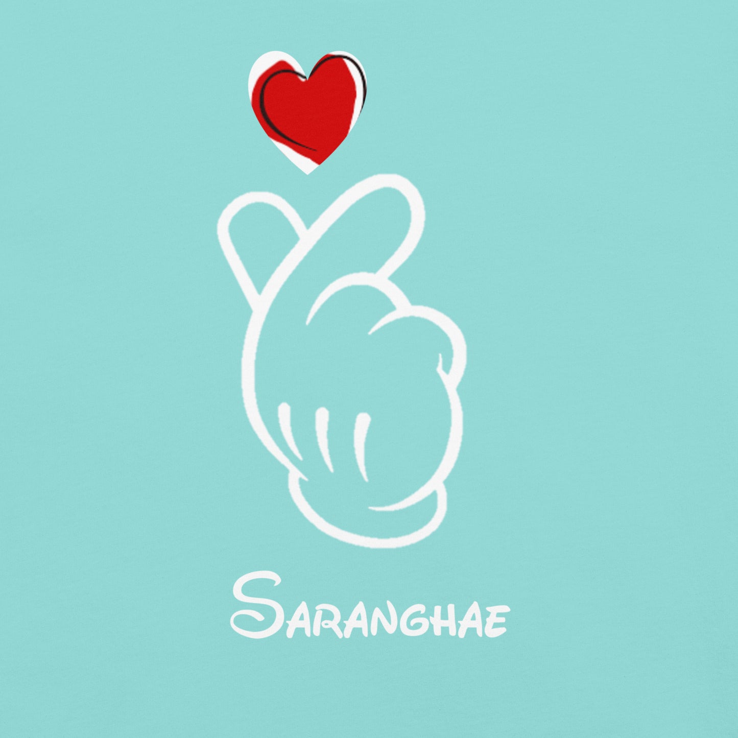 Saranghae Mickey Finger Heart T-shirt (small to 4XL)
