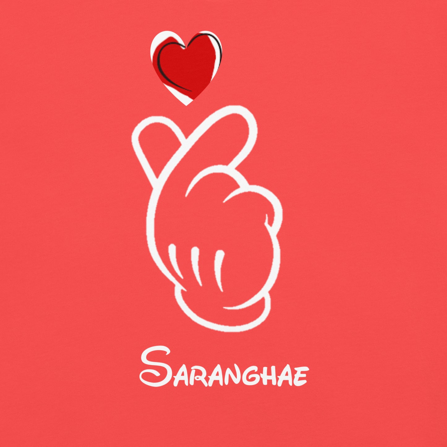 Saranghae Mickey Finger Heart T-shirt (small to 4XL)