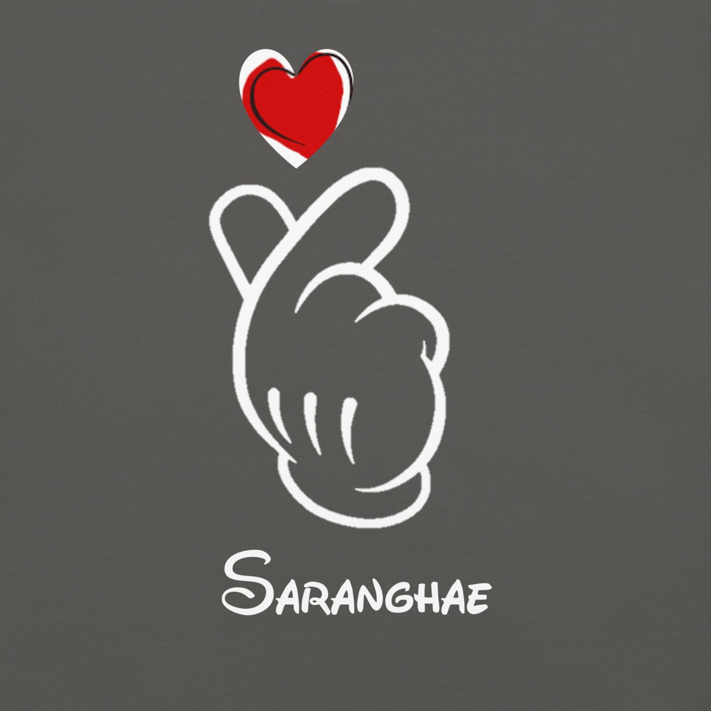 Saranghae Mickey Finger Heart T-shirt (small to 4XL)