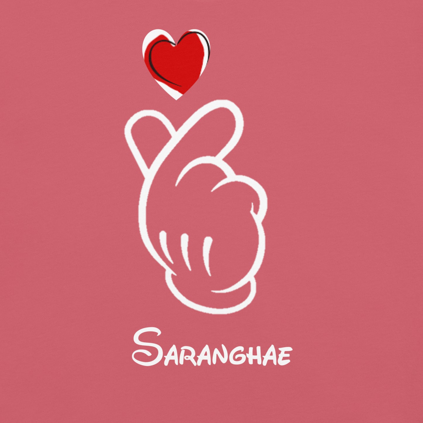 Saranghae Mickey Finger Heart T-shirt (small to 4XL)