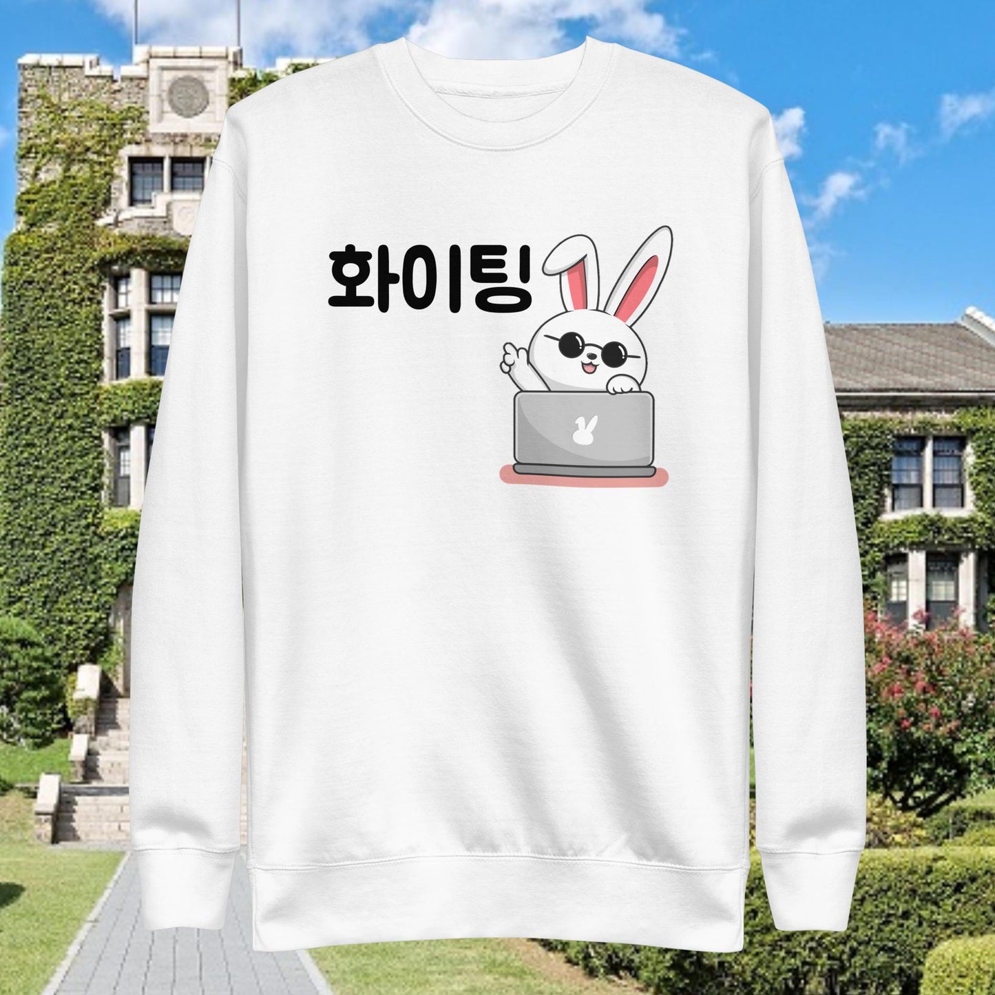 Working Bunny Hwaiting  - Good Luck Sweatshirt