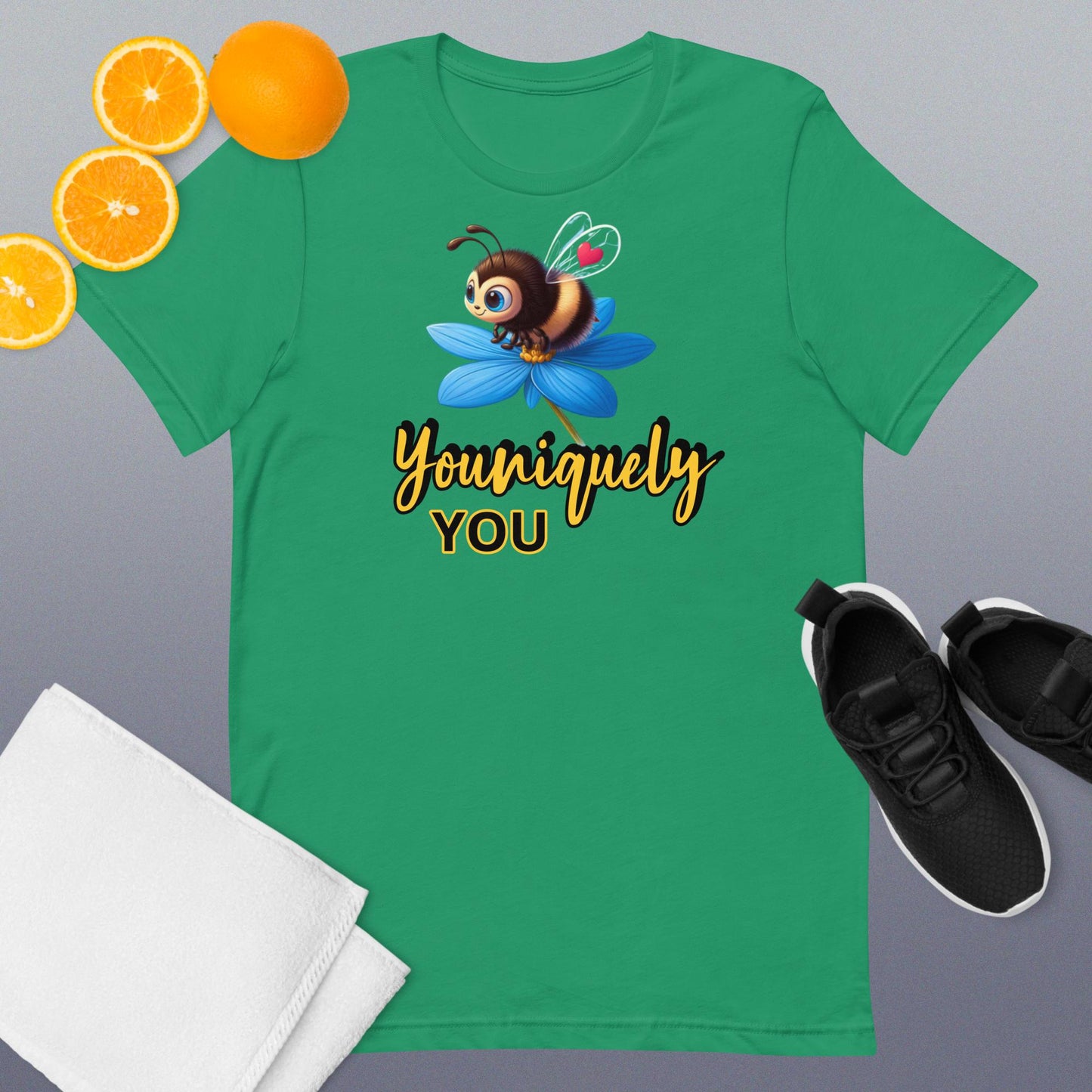 Bee Uniquely You - Blue Flower T-shirt