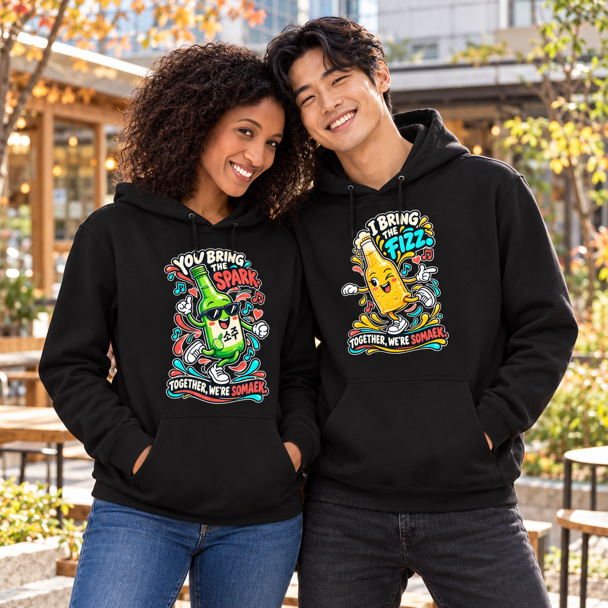 Spark & Fizz — Matching Hoodie Set - Black