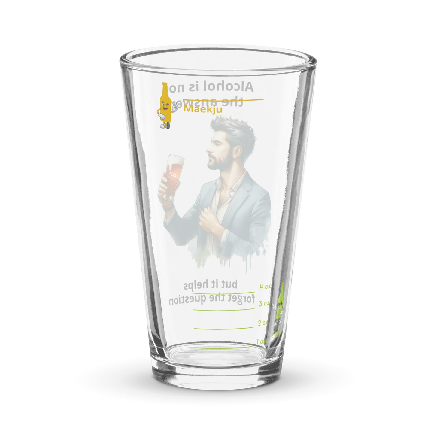 Alcohol May Not Be The Answer But It Helps Forget the Question Watercolor -  somaek glass