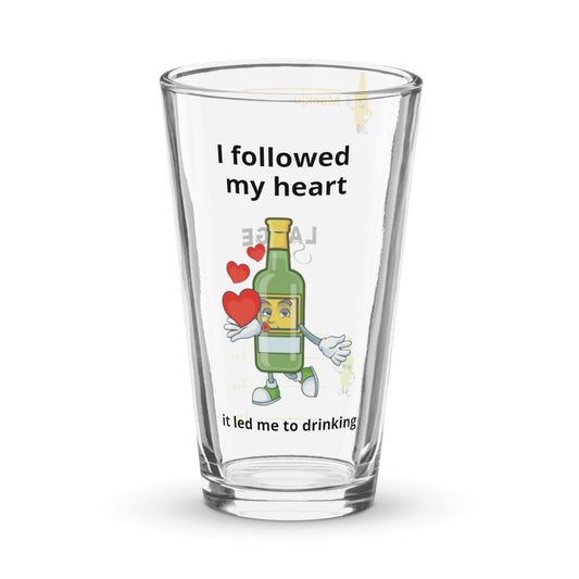 I followed my heart, it led me to drinking (bottle)  Somaek Glass (oz)