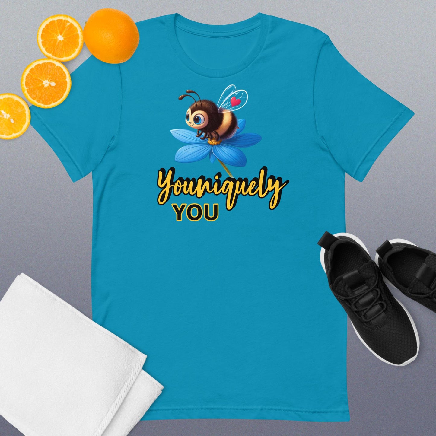 Bee Uniquely You - Blue Flower T-shirt