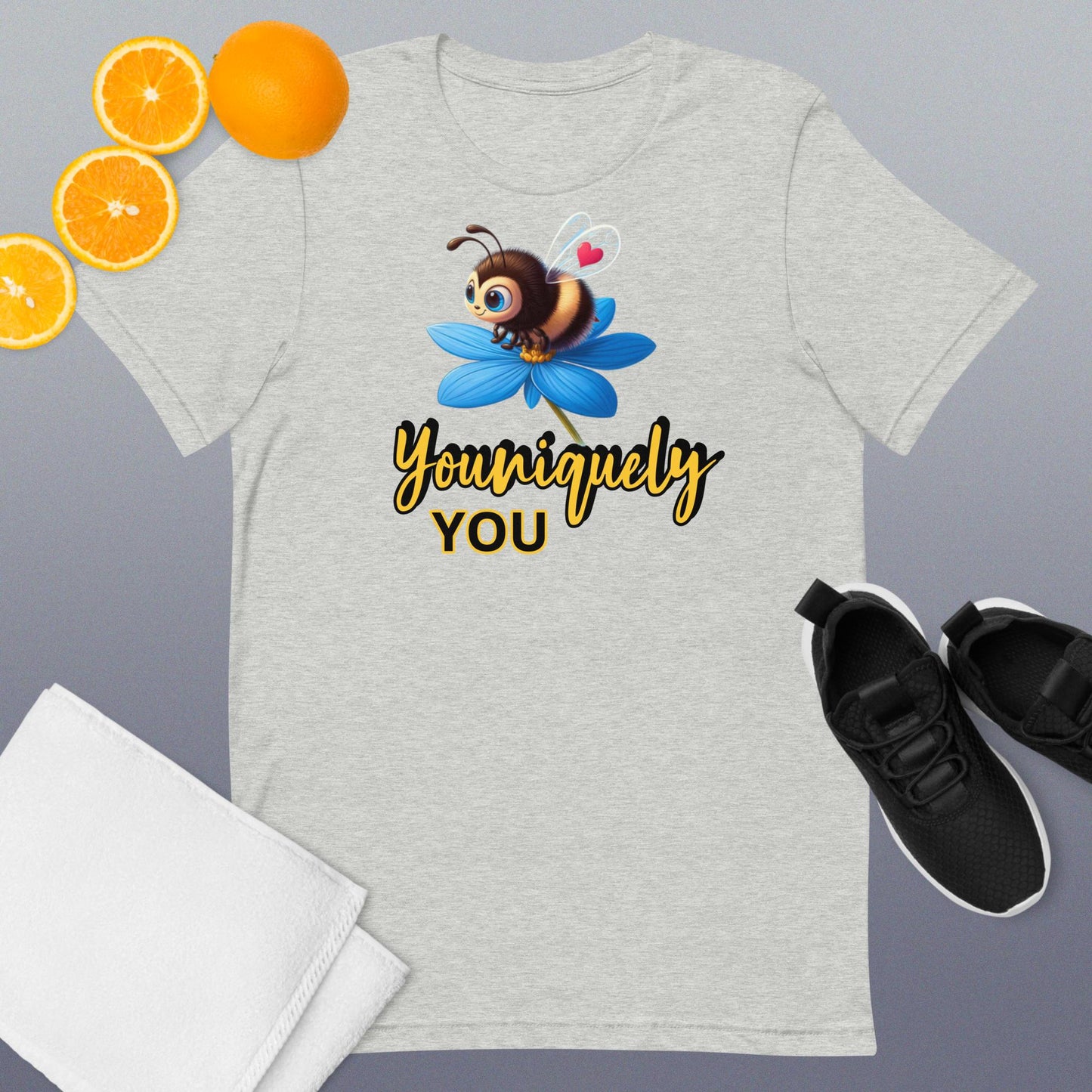 Bee Uniquely You - Blue Flower T-shirt