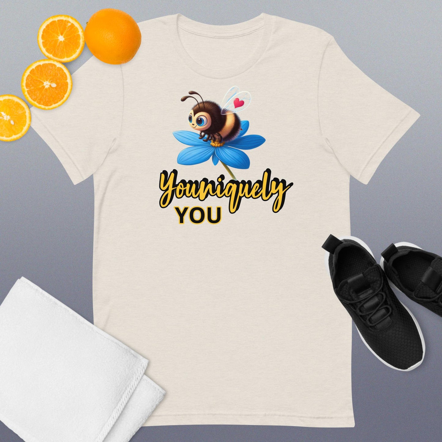 Bee Uniquely You - Blue Flower T-shirt