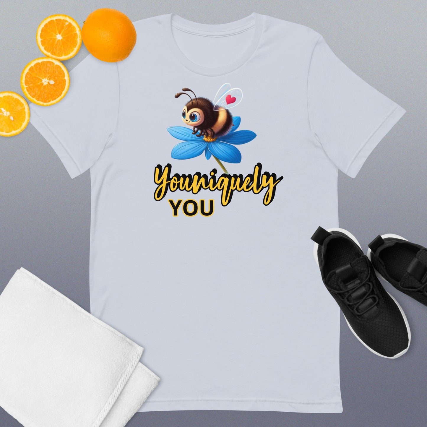 Bee Uniquely You - Blue Flower T-shirt
