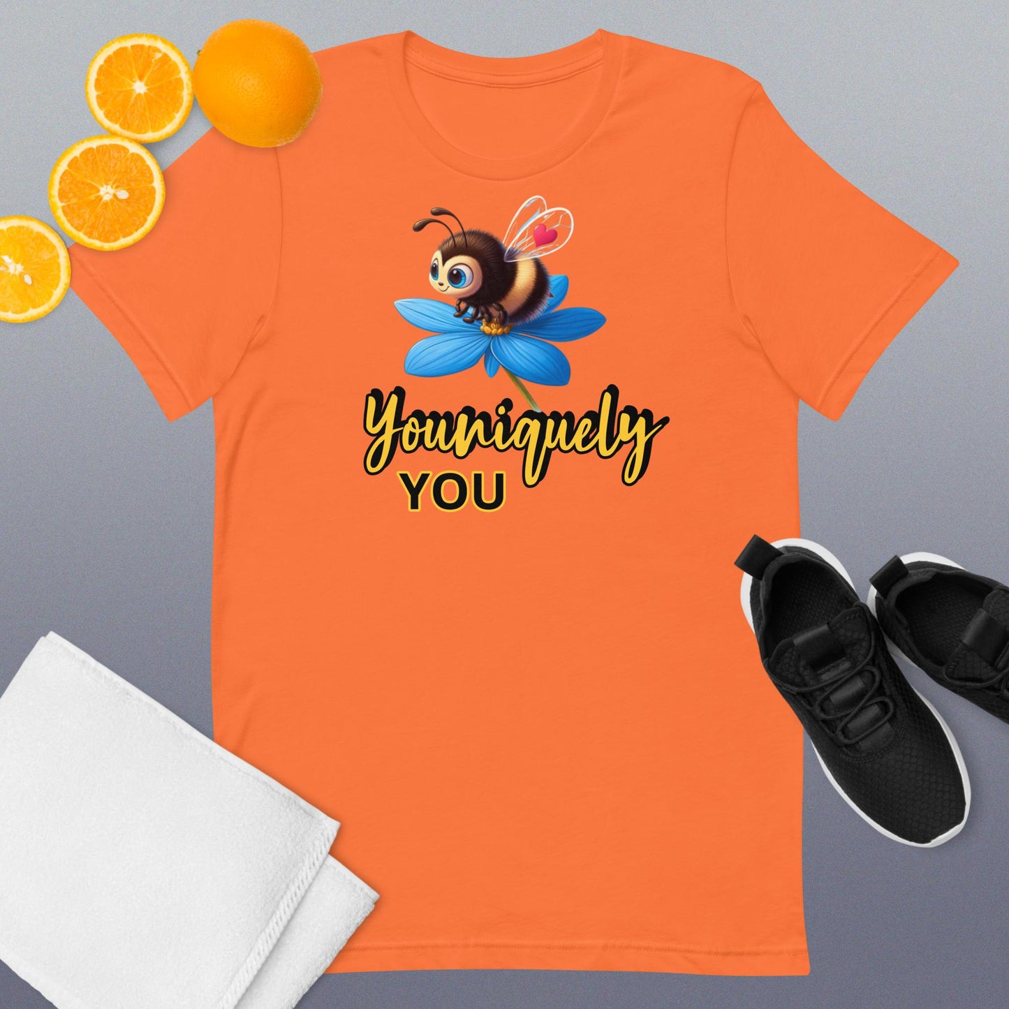 Bee Uniquely You - Blue Flower T-shirt