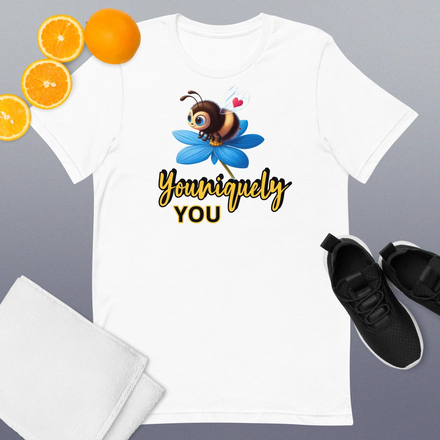 Bee Uniquely You - Blue Flower T-shirt